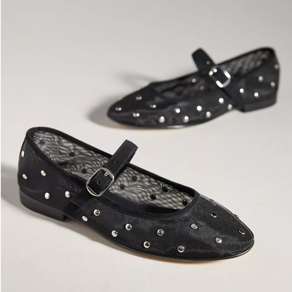 Jeffrey Campbell Black Studded Flats